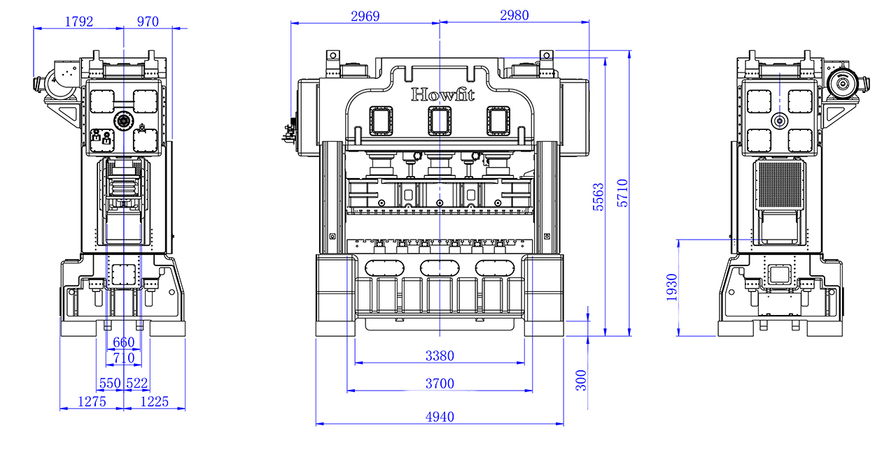 DDH400ZW-0-0高速冲床外形尺寸图